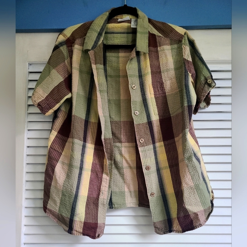 White Stag plaid button down top | Size Large